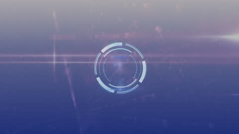 Futuristic Digital Data Processing with HUD Interface