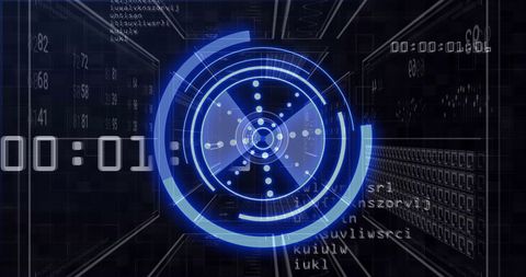Futuristic Digital Target Over Cybersecurity Coding Background - Download Free Stock Images Pikwizard.com