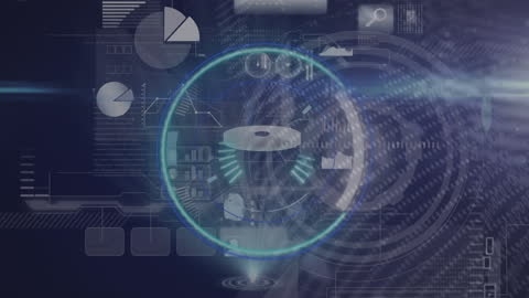 Futuristic Technology Interface with Data Visualization