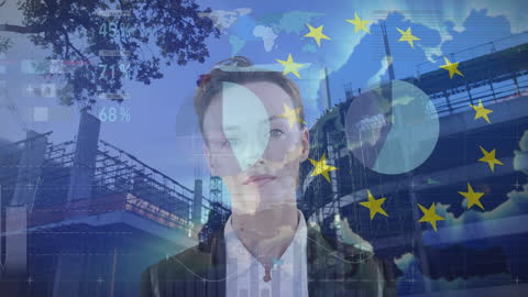 Virtual Reality Headset and Global Finance Concept Animation