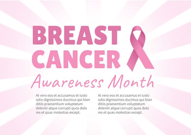 Breast Cancer Awareness Month Pink Ribbon Template for Support Campaign - Download Free Stock Templates Pikwizard.com