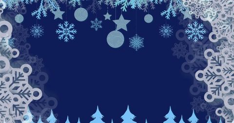 Festive Winter Background with Snowflakes and Trees - Download Free Stock Images Pikwizard.com
