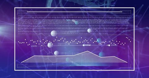 Futuristic data visualization with abstract network connections