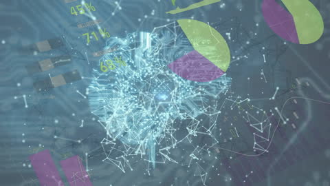 Abstract Digital Interface With Futuristic Data Visualizations