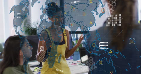 Global Business Team Discussing Data Analytics and Digital Expansion