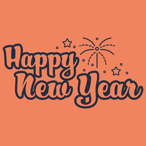 Happy New Year Typography with Festive Fireworks - Download Free Stock Templates Pikwizard.com