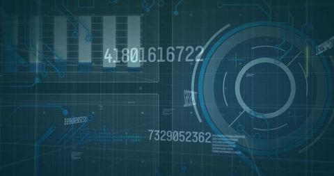 Futuristic Digital Interface with Dynamic Data and Grid Overlay - Download Free Stock Images Pikwizard.com