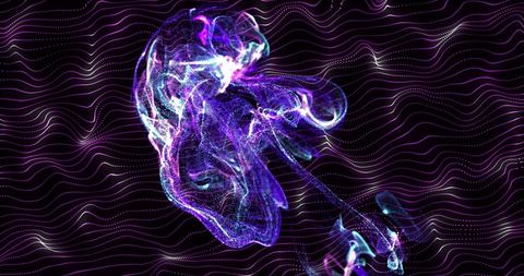 Abstract Purple Neon Digital Shape with Wavy Background - Download Free Stock Images Pikwizard.com