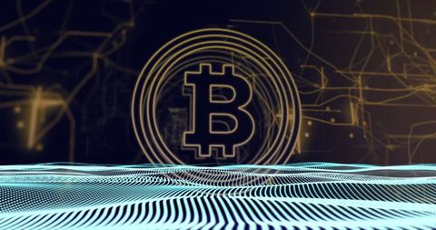 Bitcoin Symbol with Digital Network Connections - Download Free Stock Images Pikwizard.com
