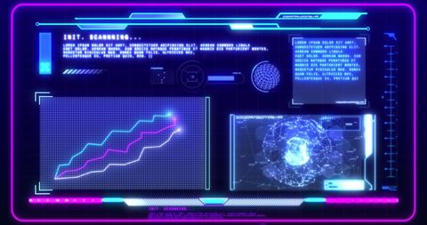 Futuristic Digital Interface with Scientific Data Visualizations - Download Free Stock Images Pikwizard.com