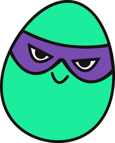 cartoon green character wearing purple eye mask on transparent background - Download Free Stock Videos Pikwizard.com