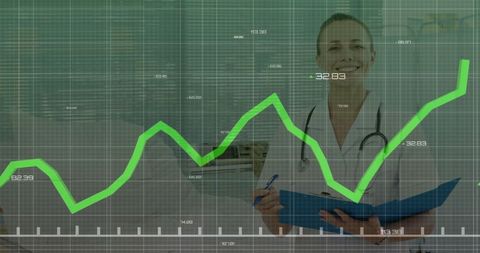 Confident Female Doctor Analyzing Medical Data Trends - Download Free Stock Images Pikwizard.com
