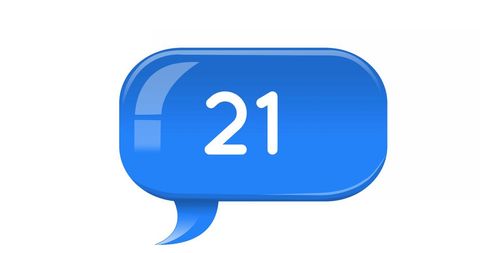 Increasing numbers inside blue chat bubble