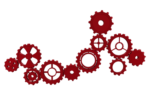 interlinked red cogs on transparent background symbolizing teamwork and industry - Download Free Stock Videos Pikwizard.com