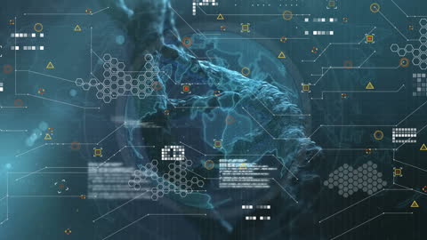 Digital DNA Helix with Data Processing Overlays