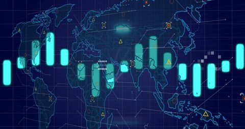 Global Data Analysis Display on World Map Background - Download Free Stock Images Pikwizard.com