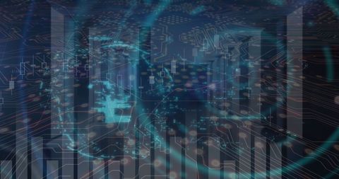 Abstract Digital Financial Data Overlay on Futuristic Screen - Download Free Stock Images Pikwizard.com