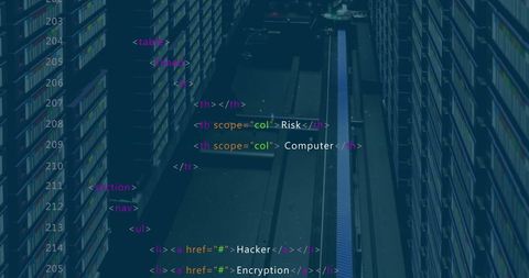 Digital Interface of Code Overlay in Server Room Environment - Download Free Stock Images Pikwizard.com