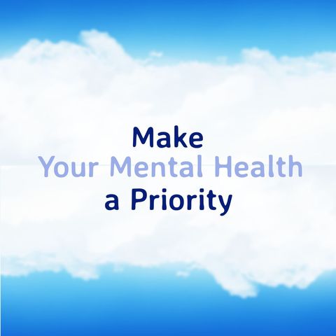 mental health priority inspirational message in sky - Download Free Stock Templates Pikwizard.com
