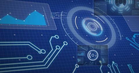 Futuristic Digital Interface Displaying Data Visualizations - Download Free Stock Images Pikwizard.com