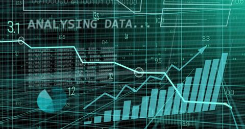Digital Financial Data Analysis with Grid Overlay - Download Free Stock Images Pikwizard.com