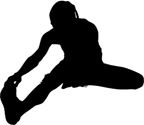 Transparent Silhouette of Woman Stretching in Athletic Pose