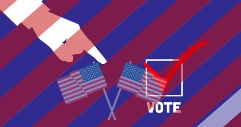 Patriotic America Voting Concept with Red, White, and Blue Theme