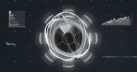Futuristic Data Processing with Grid Background - Download Free Stock Images Pikwizard.com