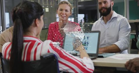 Team Collaborating Around Table Discussing Innovative Data Analysis