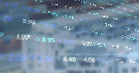 Stock Market Data Overlay on Cityscape