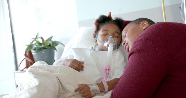 Concerned Parent Comforting Child in Hospital Bed - Download Free Stock Images Pikwizard.com