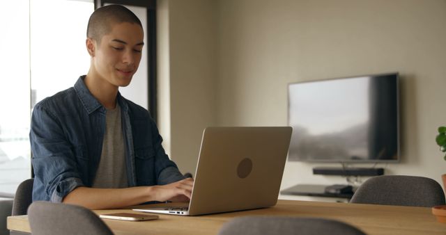 Young Man Working from Home on Laptop - Download Free Stock Images Pikwizard.com