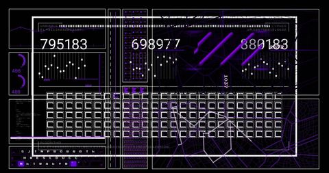 digital interface with abstract data representation on black background - Download Free Stock Images Pikwizard.com