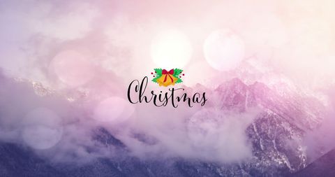 Christmas Text Over Festive Mountain Background