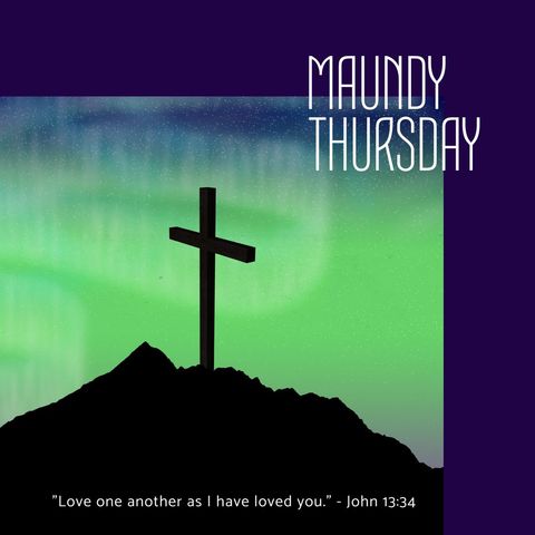 maundy thursday cross with northern lights in background - Download Free Stock Templates Pikwizard.com