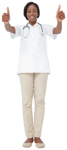 Confident Female Nurse Giving Thumbs Up Transparent Background - Download Free Stock Videos Pikwizard.com