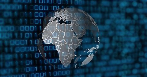 Globe over Binary Code Representing Digital Connectivity - Download Free Stock Images Pikwizard.com