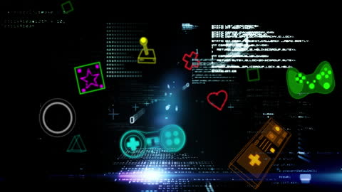 Digital Gaming Interface with Geometric Shapes and Coding Elements