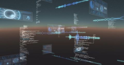 Futuristic Digital Data Visualization with Floating Interfaces - Download Free Stock Images Pikwizard.com