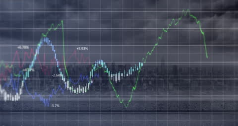 City Balcony Overlooking Global Finance Data and Graphs