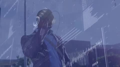 Executive making market call while monitoring live financial charts and analytics