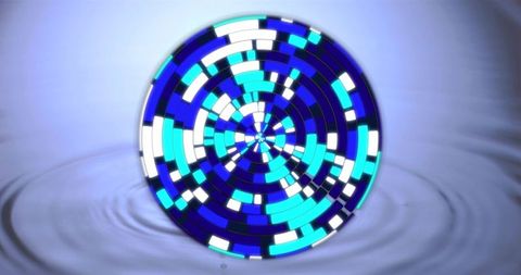 Abstract Disco Ball Reflections in Water Ripples