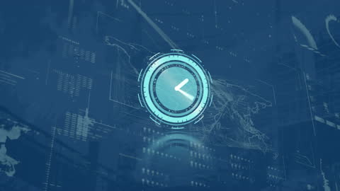 Digital Clock Interface Represents Global Technology Innovation