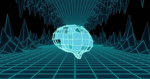 Metaverse Brain Hologram with Digital Grids - Download Free Stock Images Pikwizard.com