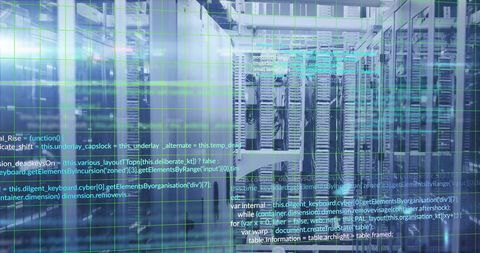 Digital Overlays and Server Room Illustrating Data Processing - Download Free Stock Images Pikwizard.com