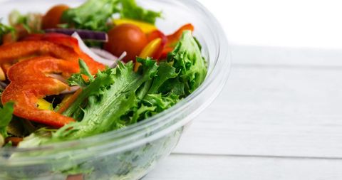 Fresh Organic Vegetable Salad in Transparent Bowl on White Table - Download Free Stock Images Pikwizard.com