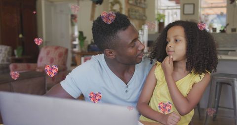 Loving African American Father-Daughter Interaction in Cozy Home - Download Free Stock Images Pikwizard.com
