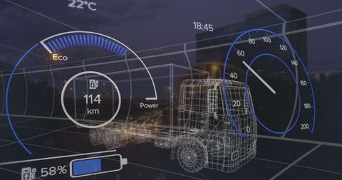 Digital Interface of Smart Vehicle Over Cityscape - Download Free Stock Images Pikwizard.com