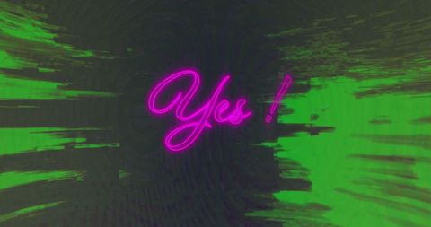Neon Yes Sign with Dynamic Green Digital Background - Download Free Stock Images Pikwizard.com