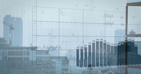 Financial Data Analytics Overlapping Urban Cityscape - Download Free Stock Images Pikwizard.com